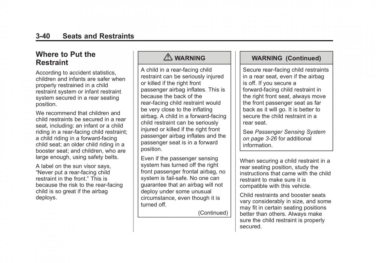 Chevrolet Cruze owners manuals / page 92