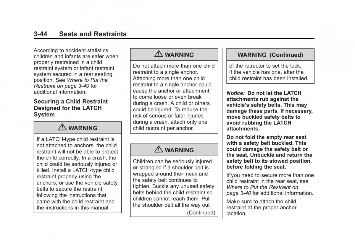 Chevrolet Cruze owners manuals / page 96