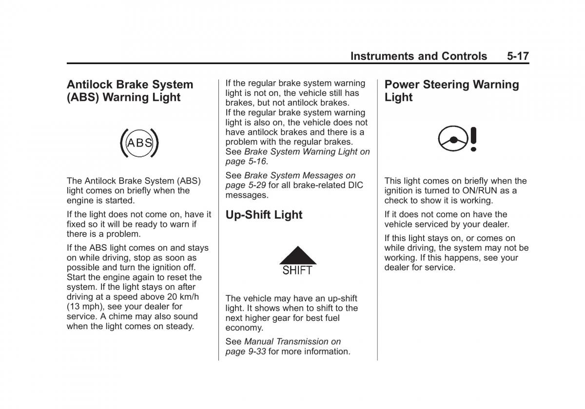 Chevrolet Cruze owners manuals / page 125