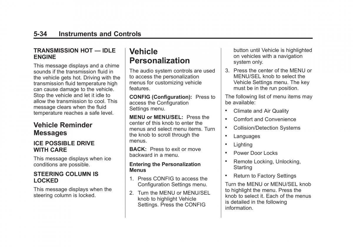 Chevrolet Cruze owners manuals / page 142