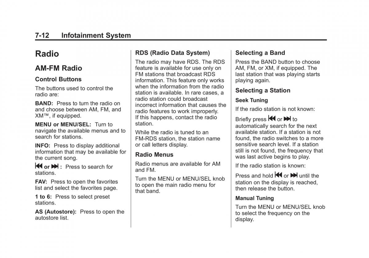 Chevrolet Cruze owners manuals / page 164