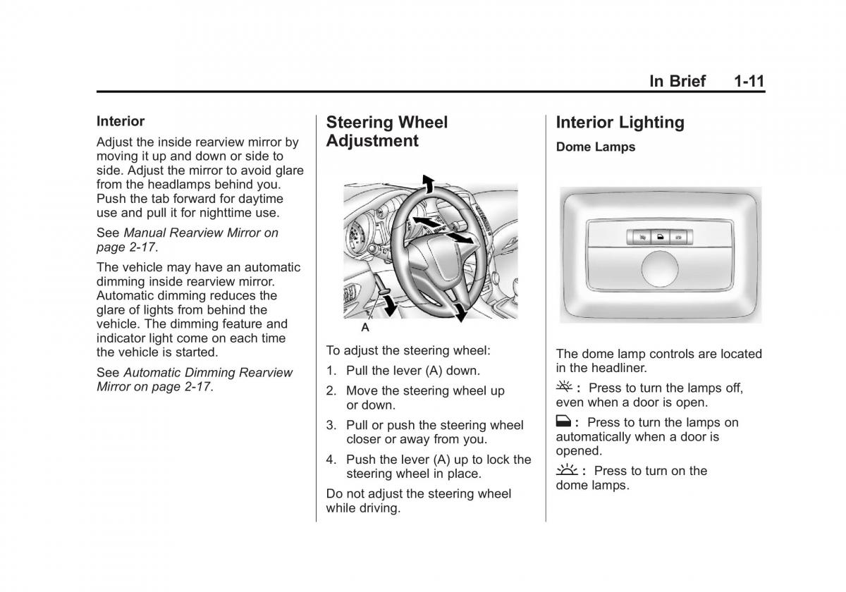 Chevrolet Cruze owners manuals / page 17