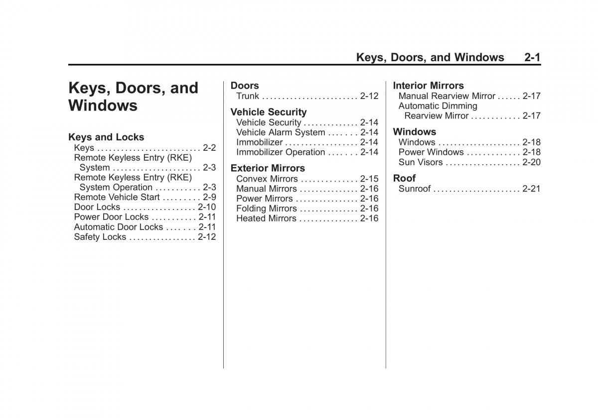 Chevrolet Cruze owners manuals / page 31