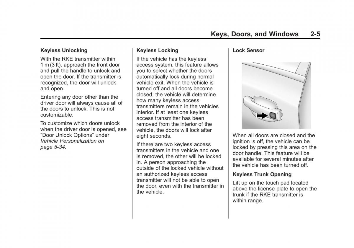 Chevrolet Cruze owners manuals / page 35