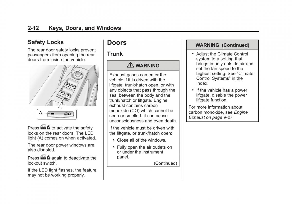 Chevrolet Cruze owners manuals / page 42