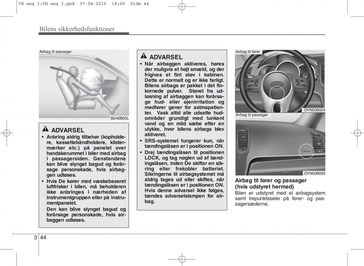 Kia Venga ejere handbog / page 58