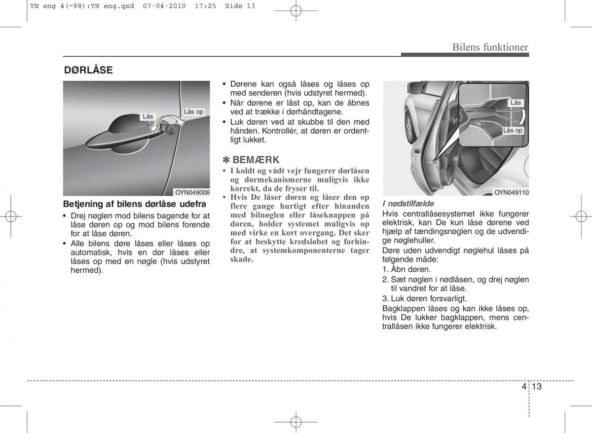 Kia Venga ejere handbog / page 87