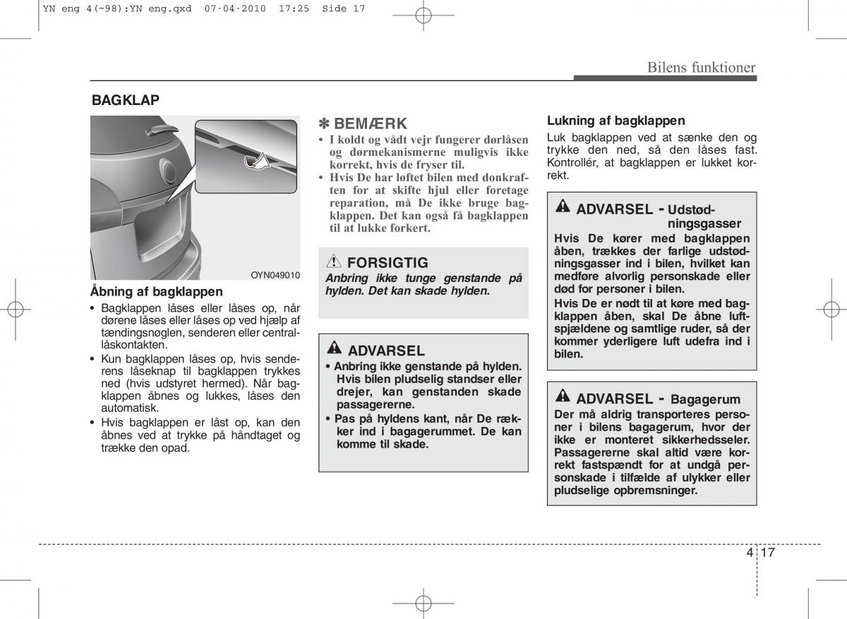 Kia Venga ejere handbog / page 91