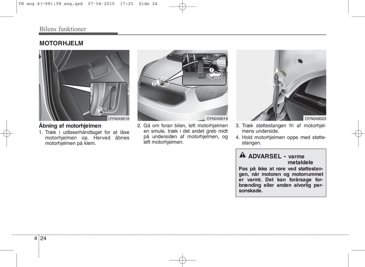 Kia Venga ejere handbog / page 98