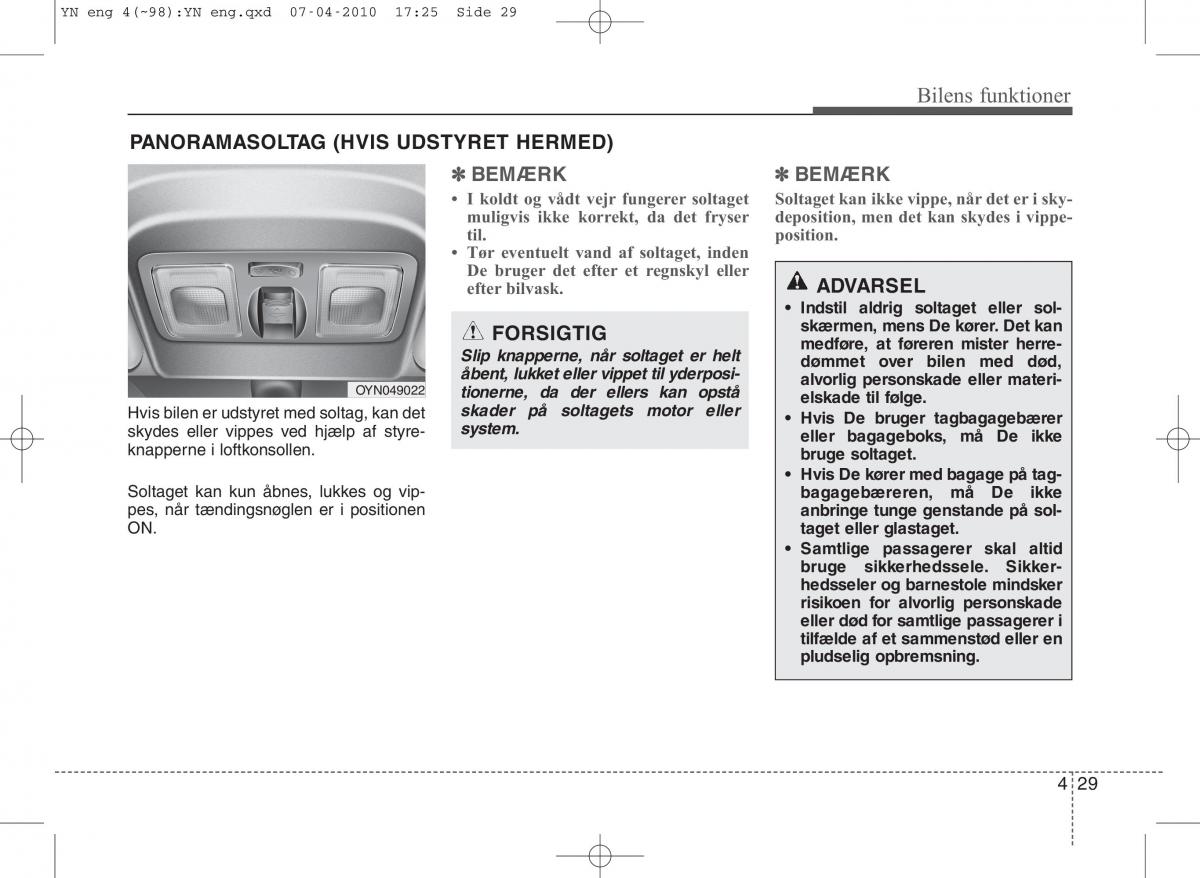 Kia Venga ejere handbog / page 103