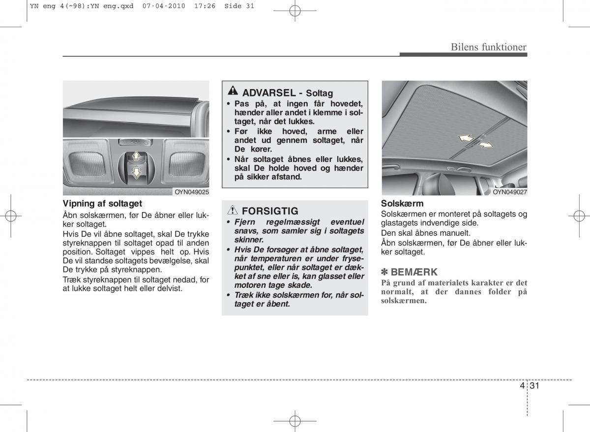 Kia Venga ejere handbog / page 105