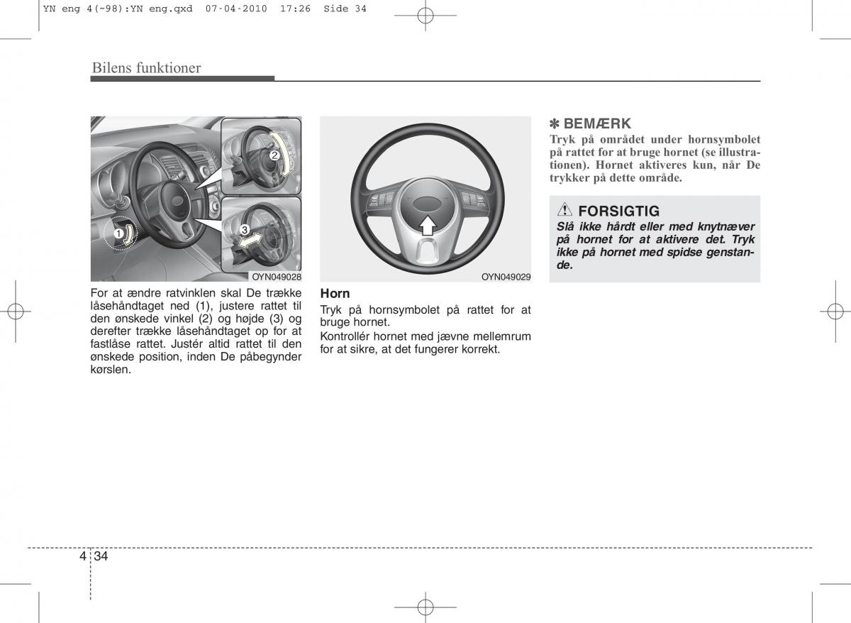 Kia Venga ejere handbog / page 108