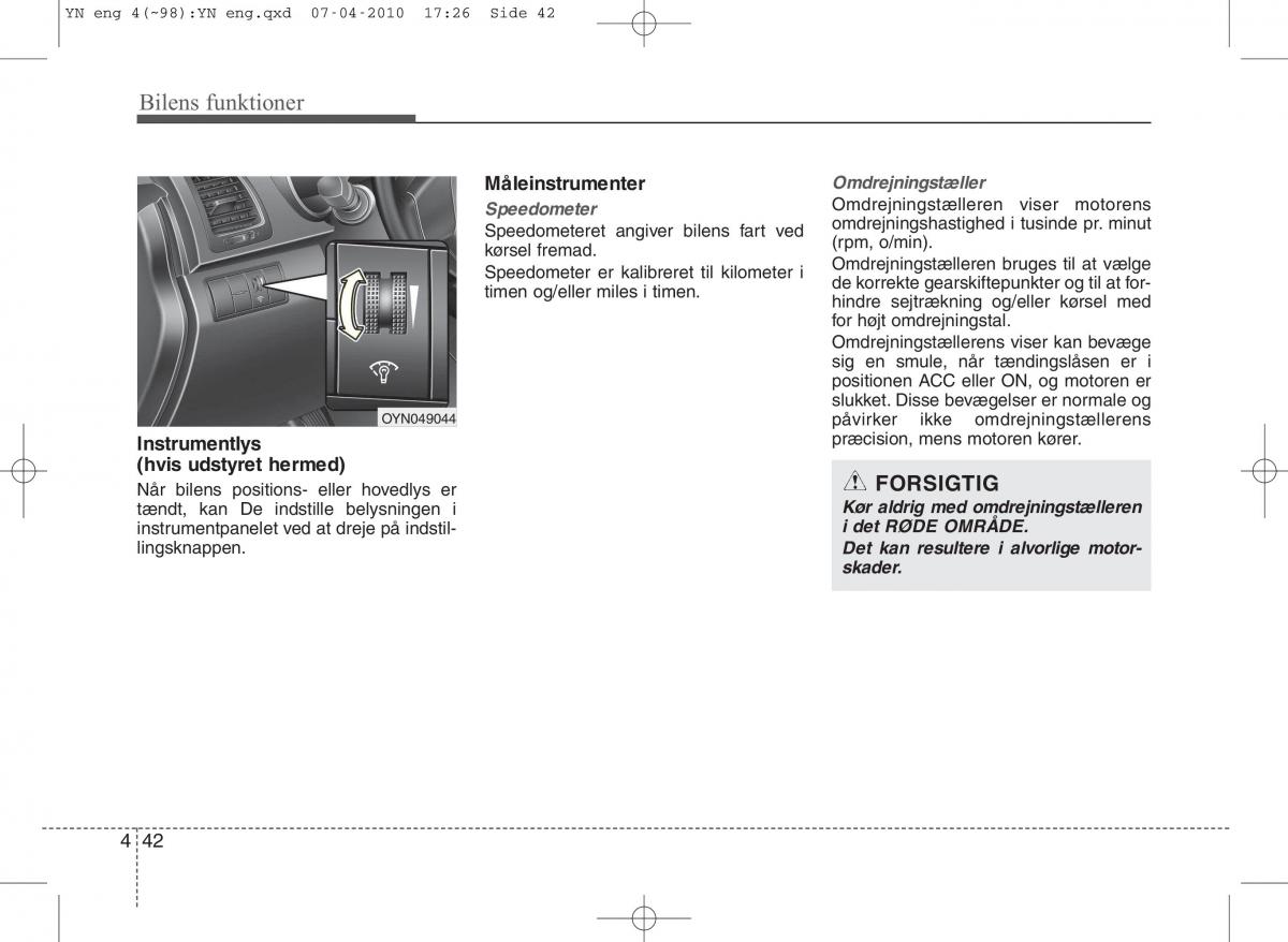 Kia Venga ejere handbog / page 116