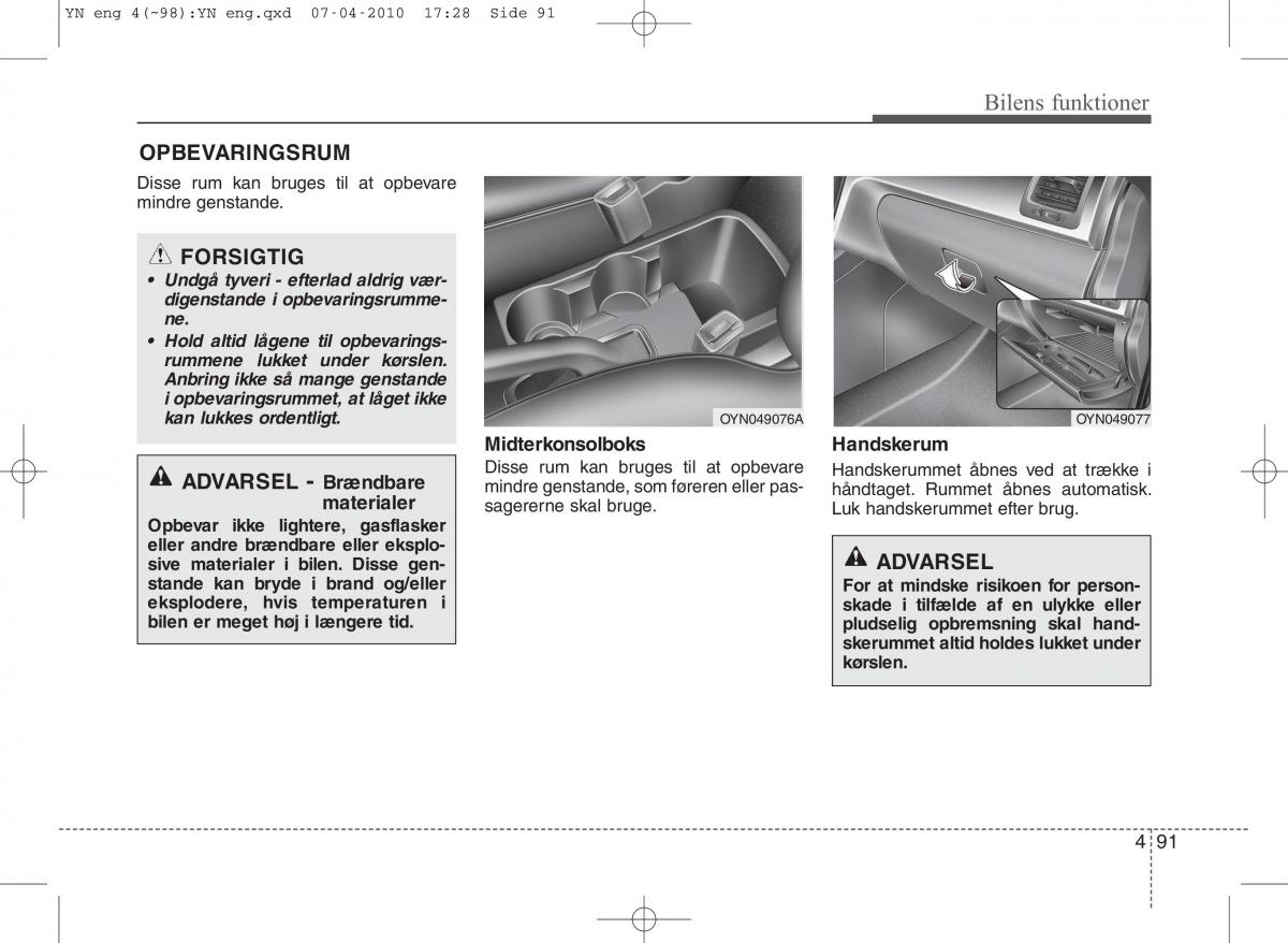 Kia Venga ejere handbog / page 165