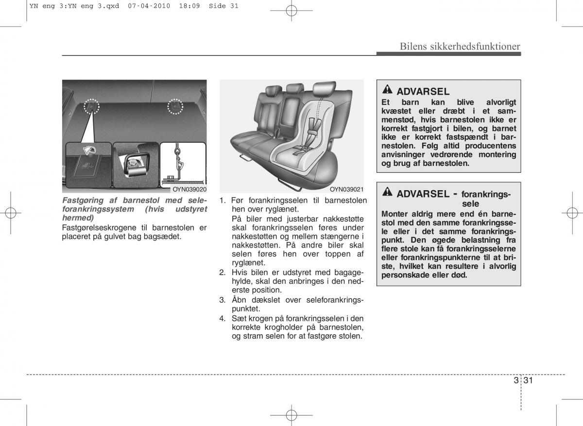 Kia Venga ejere handbog / page 45