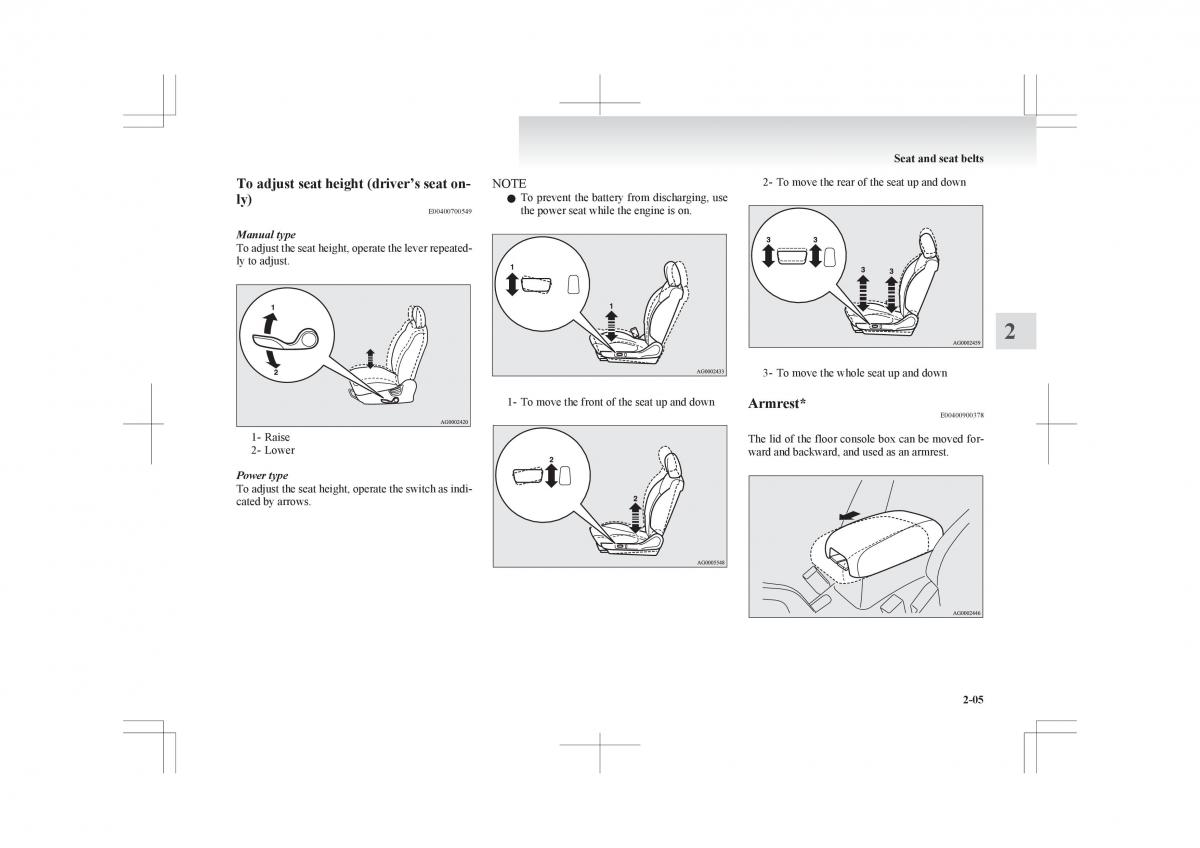 Mitsubishi ASX RVR owners manual / page 63