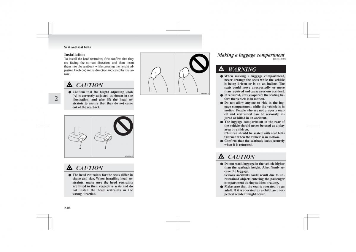 Mitsubishi ASX RVR owners manual / page 66