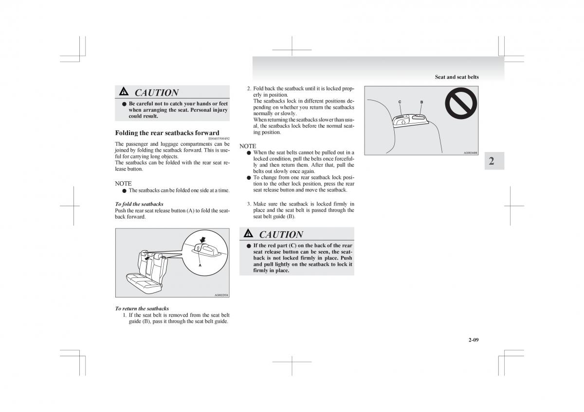 Mitsubishi ASX RVR owners manual / page 67