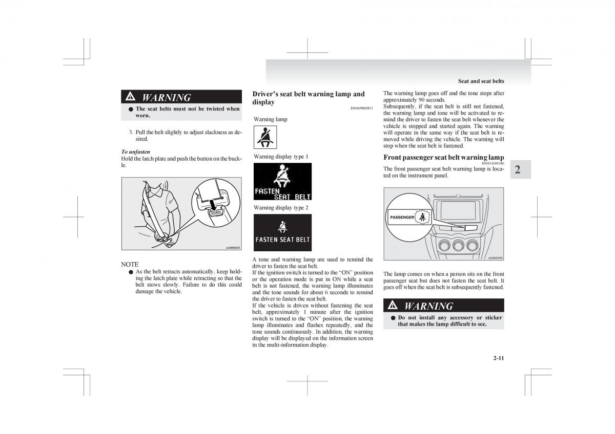 Mitsubishi ASX RVR owners manual / page 69