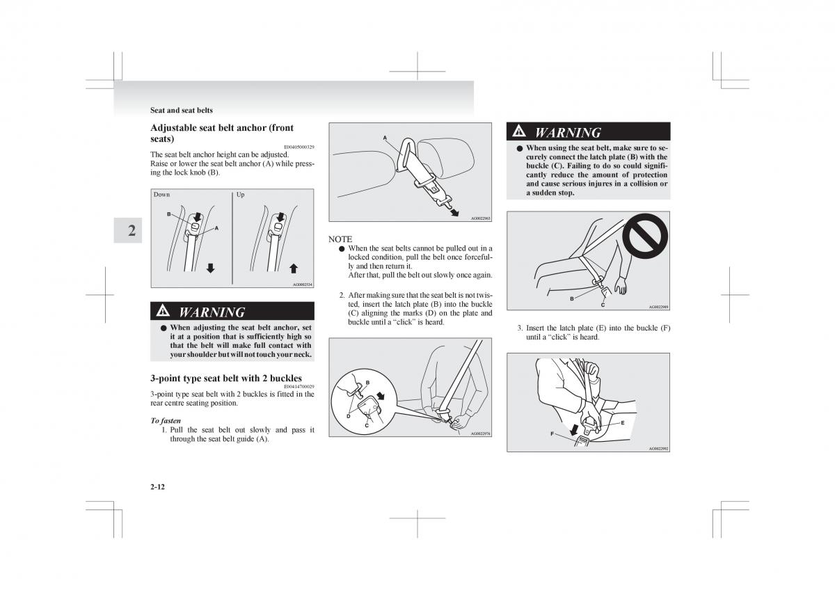 Mitsubishi ASX RVR owners manual / page 70