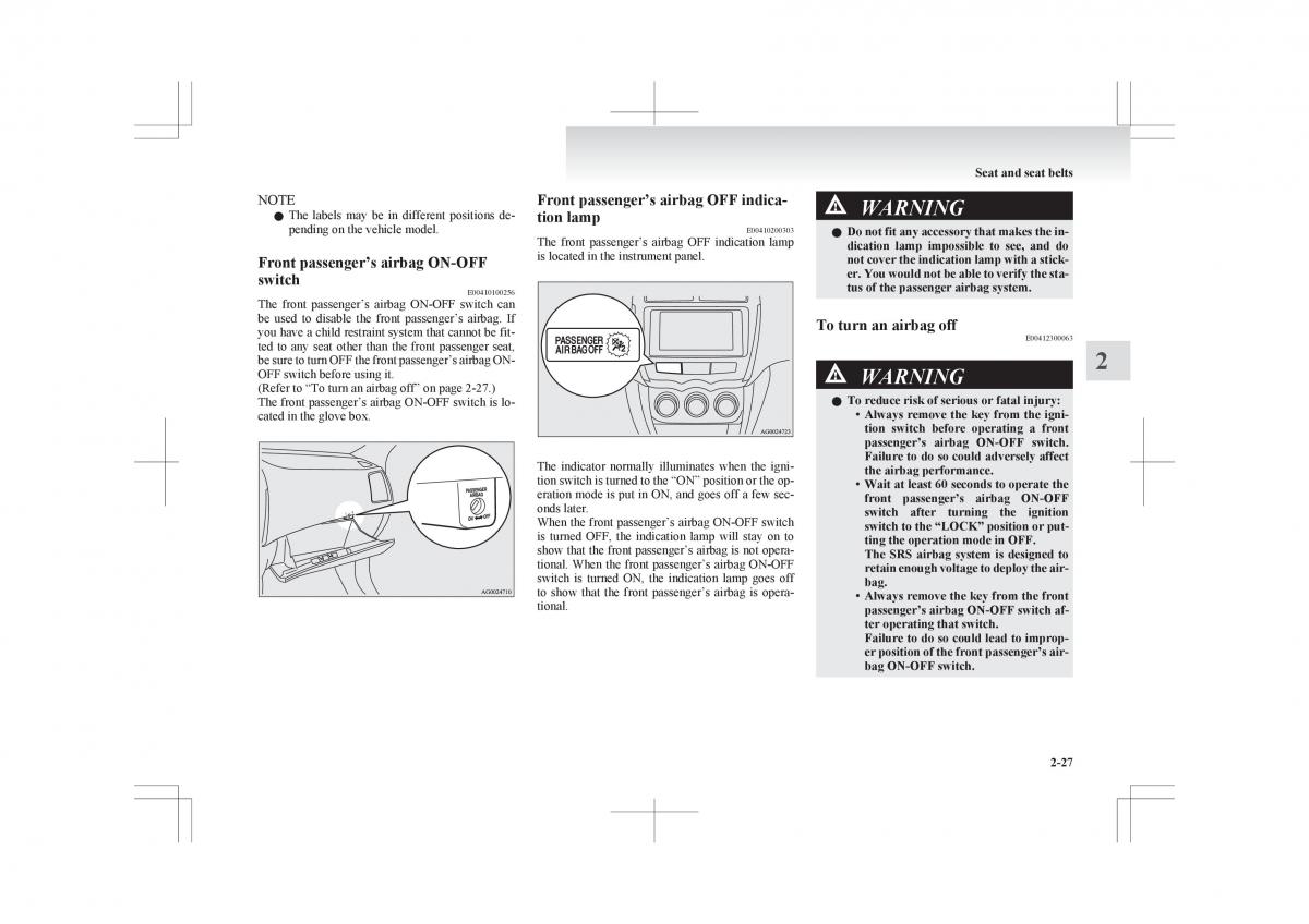 Mitsubishi ASX RVR owners manual / page 85