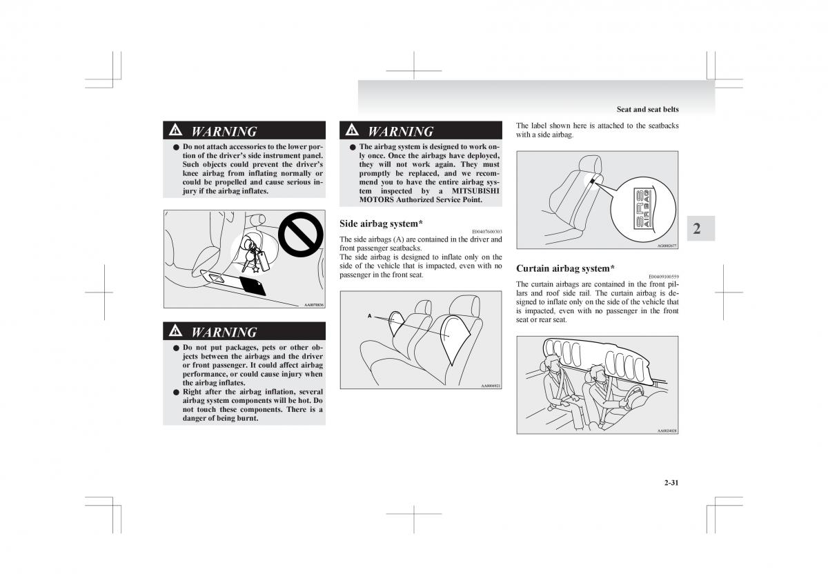 Mitsubishi ASX RVR owners manual / page 89