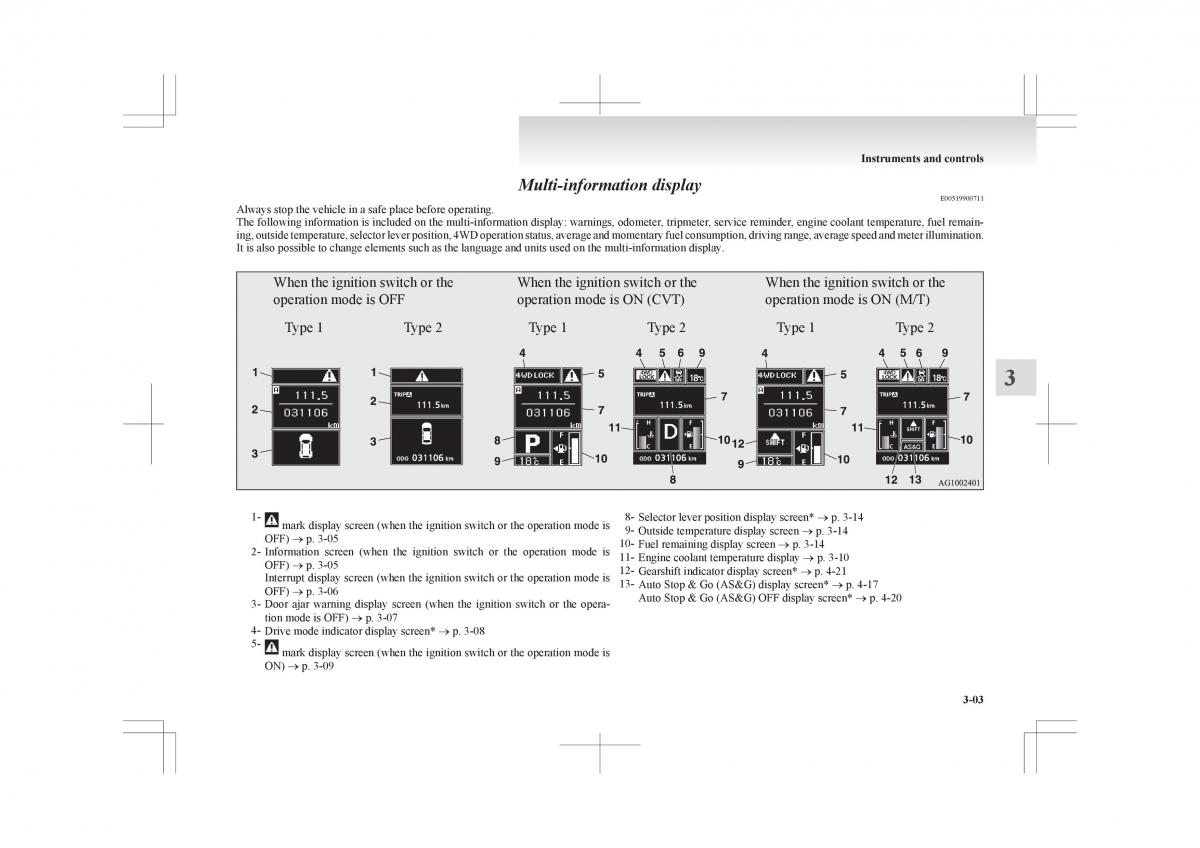 Mitsubishi ASX RVR owners manual / page 97