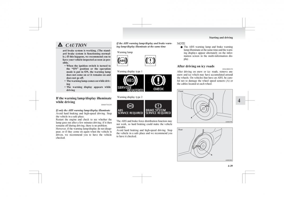 Mitsubishi ASX RVR owners manual / page 191