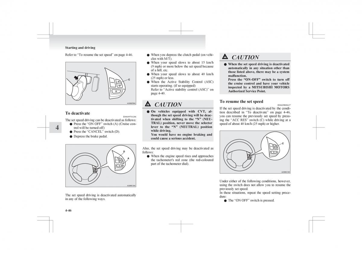 Mitsubishi ASX RVR owners manual / page 198