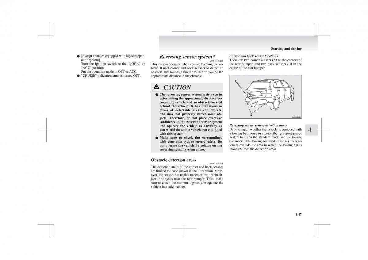 Mitsubishi ASX RVR owners manual / page 199