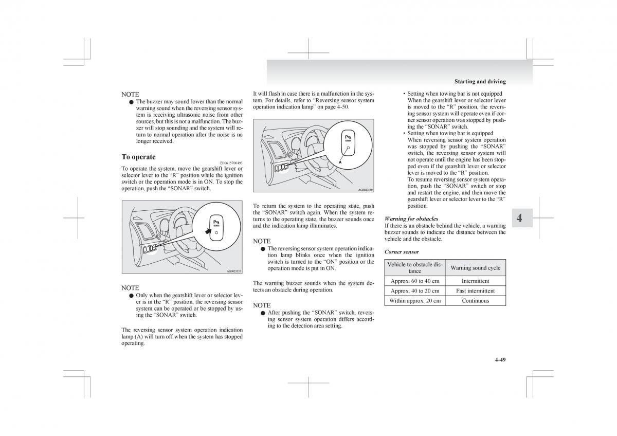 Mitsubishi ASX RVR owners manual / page 201