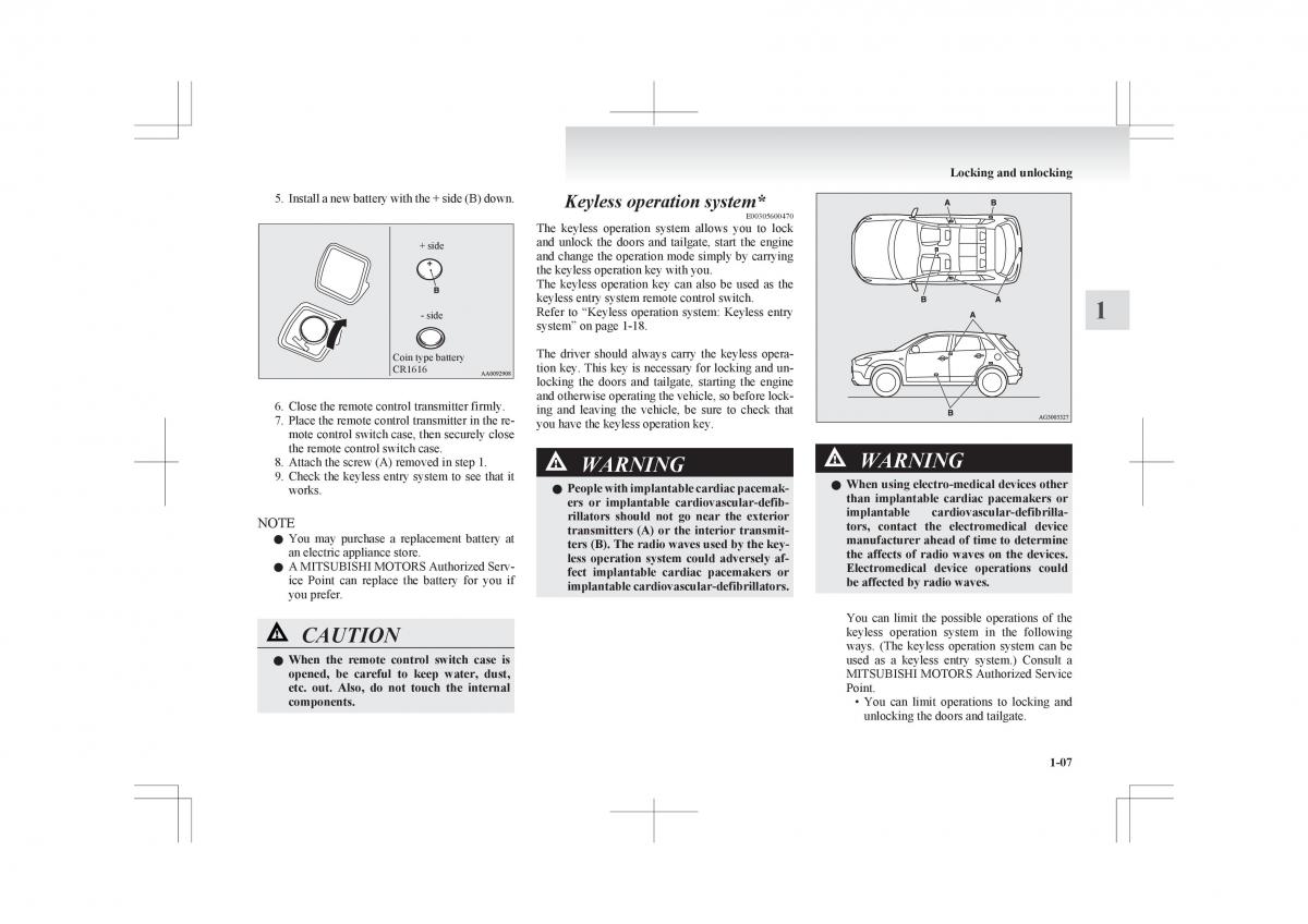 Mitsubishi ASX RVR owners manual / page 29