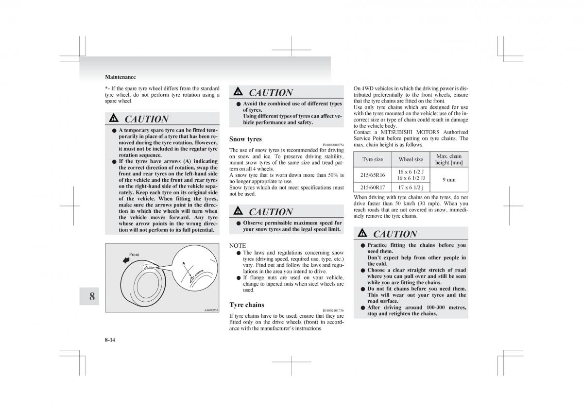 Mitsubishi ASX RVR owners manual / page 320