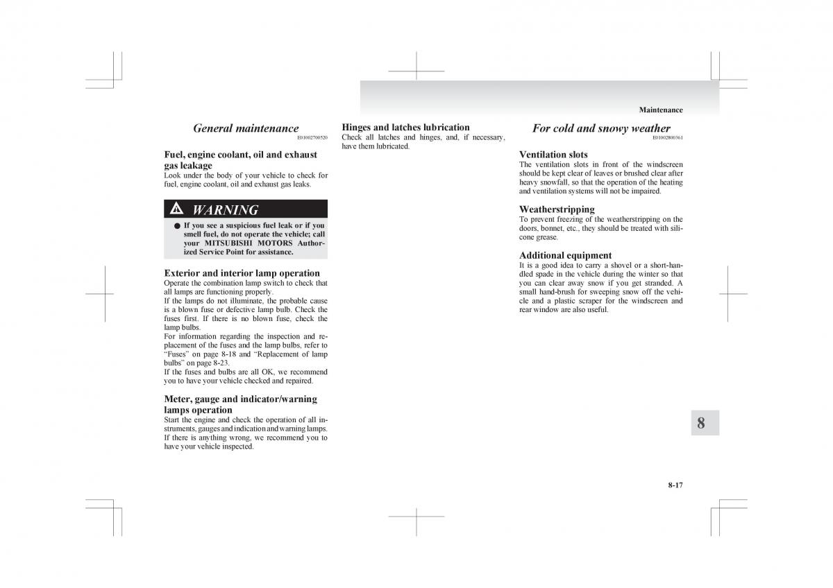 Mitsubishi ASX RVR owners manual / page 323