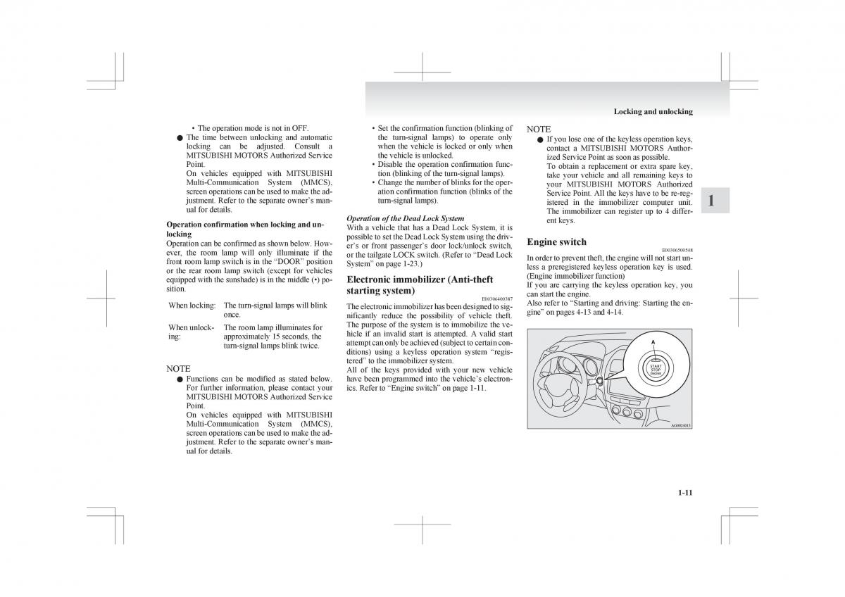 Mitsubishi ASX RVR owners manual / page 33