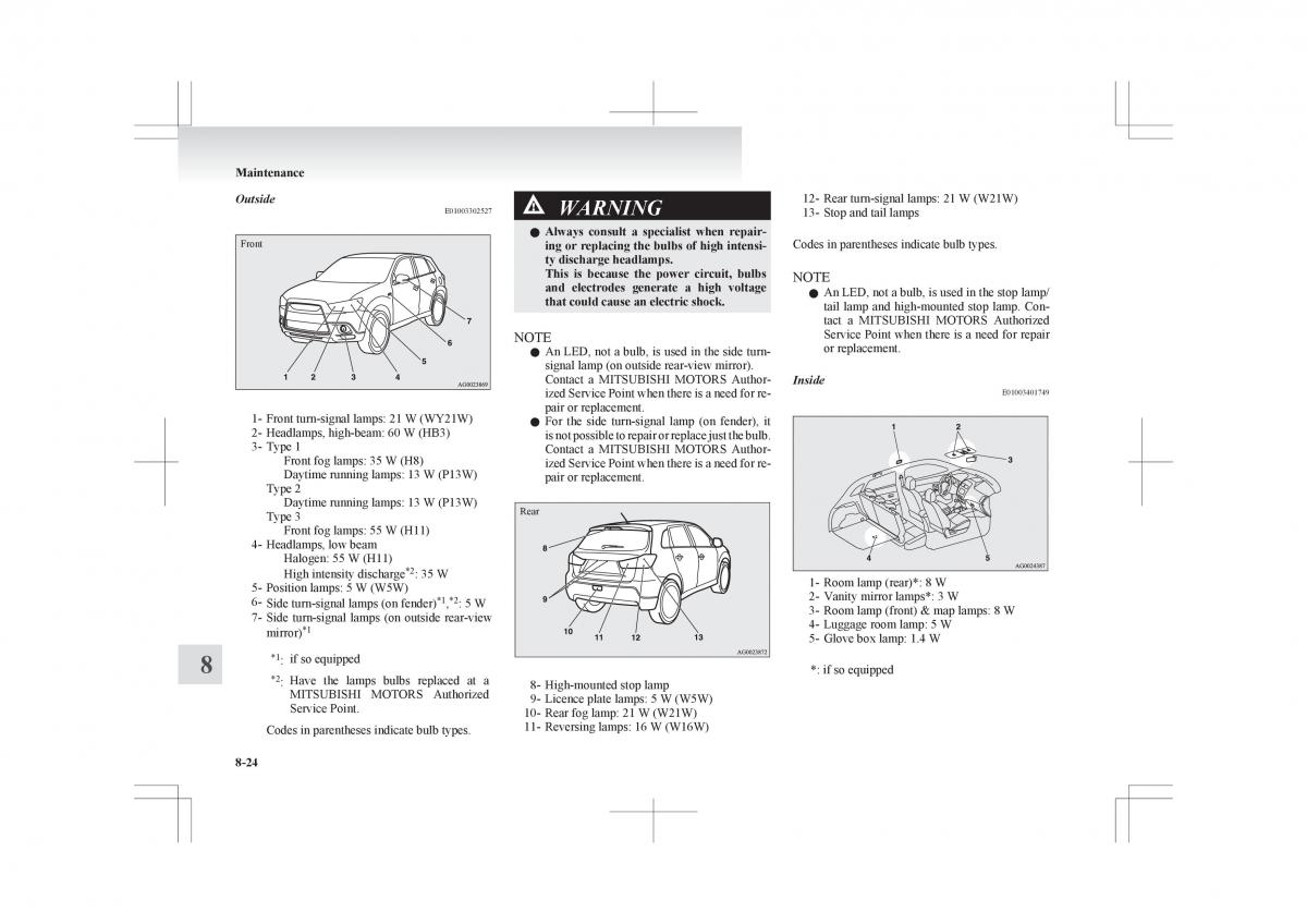 Mitsubishi ASX RVR owners manual / page 330