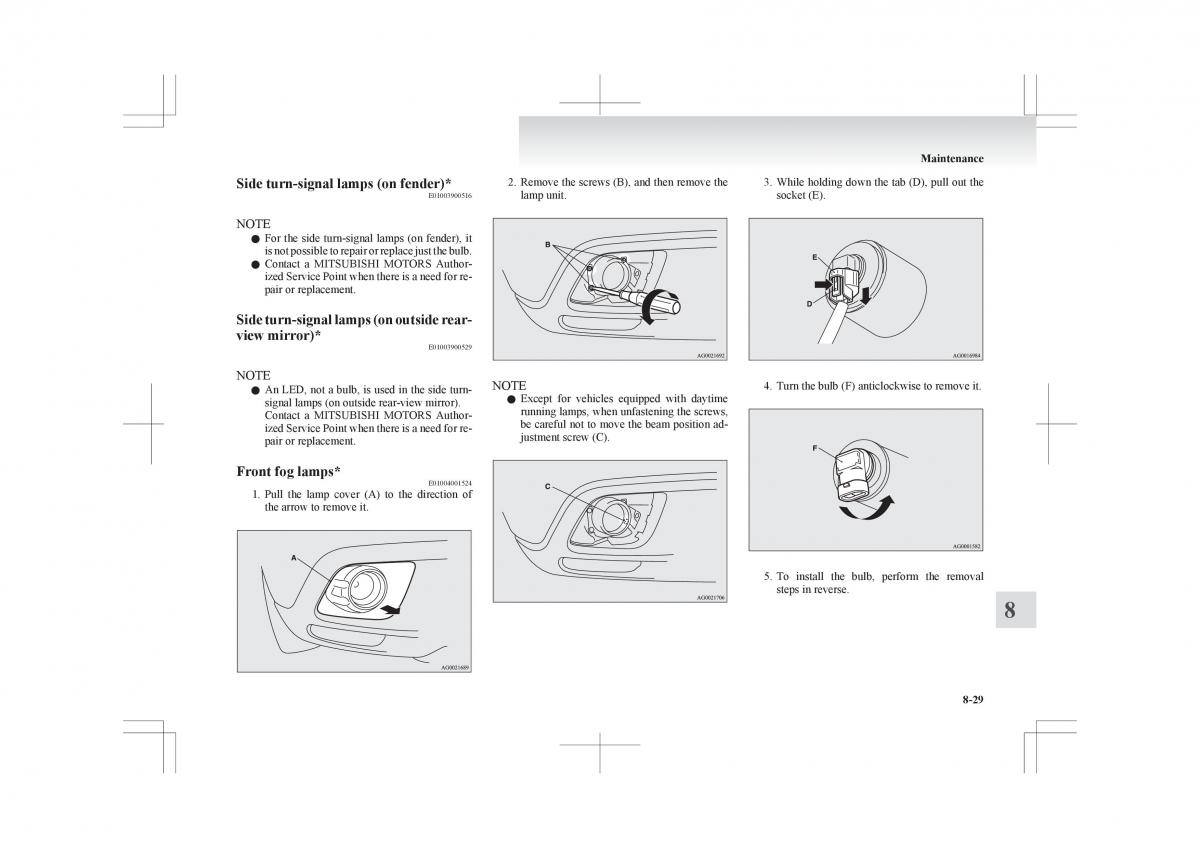 Mitsubishi ASX RVR owners manual / page 335