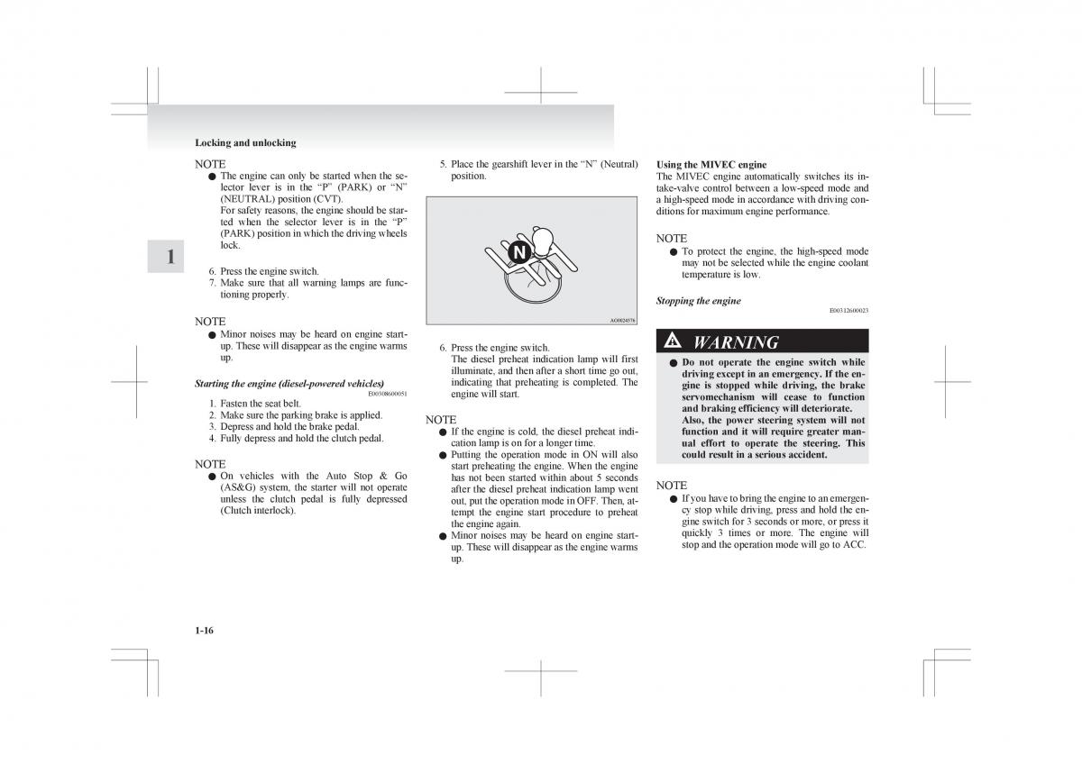 Mitsubishi ASX RVR owners manual / page 38