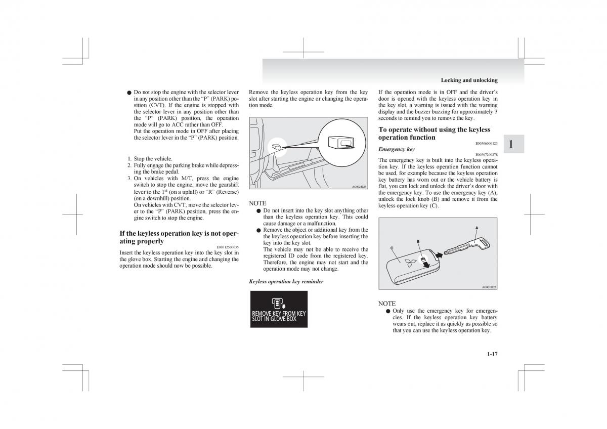 Mitsubishi ASX RVR owners manual / page 39