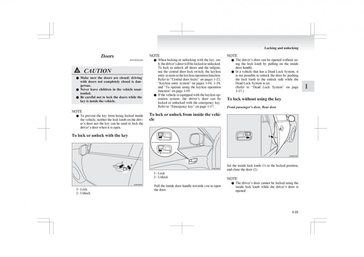 Mitsubishi ASX RVR owners manual / page 43