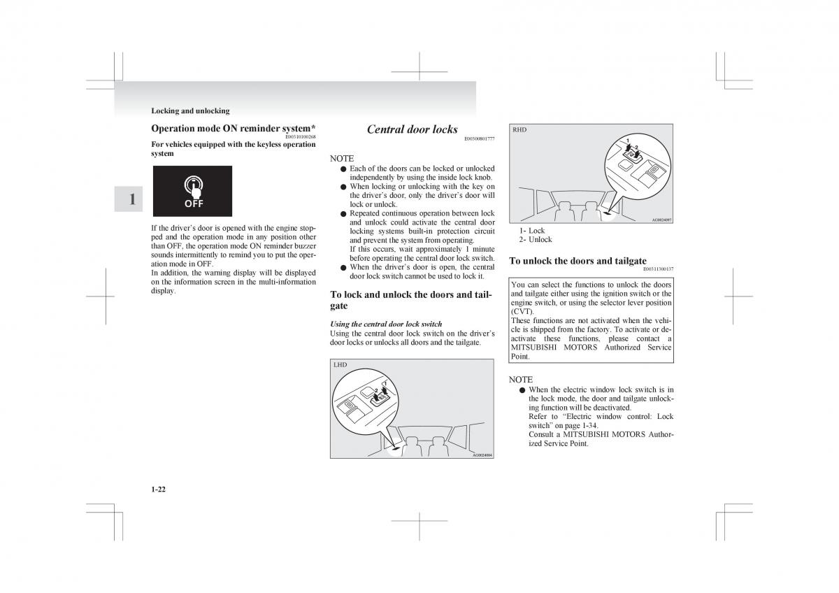 Mitsubishi ASX RVR owners manual / page 44