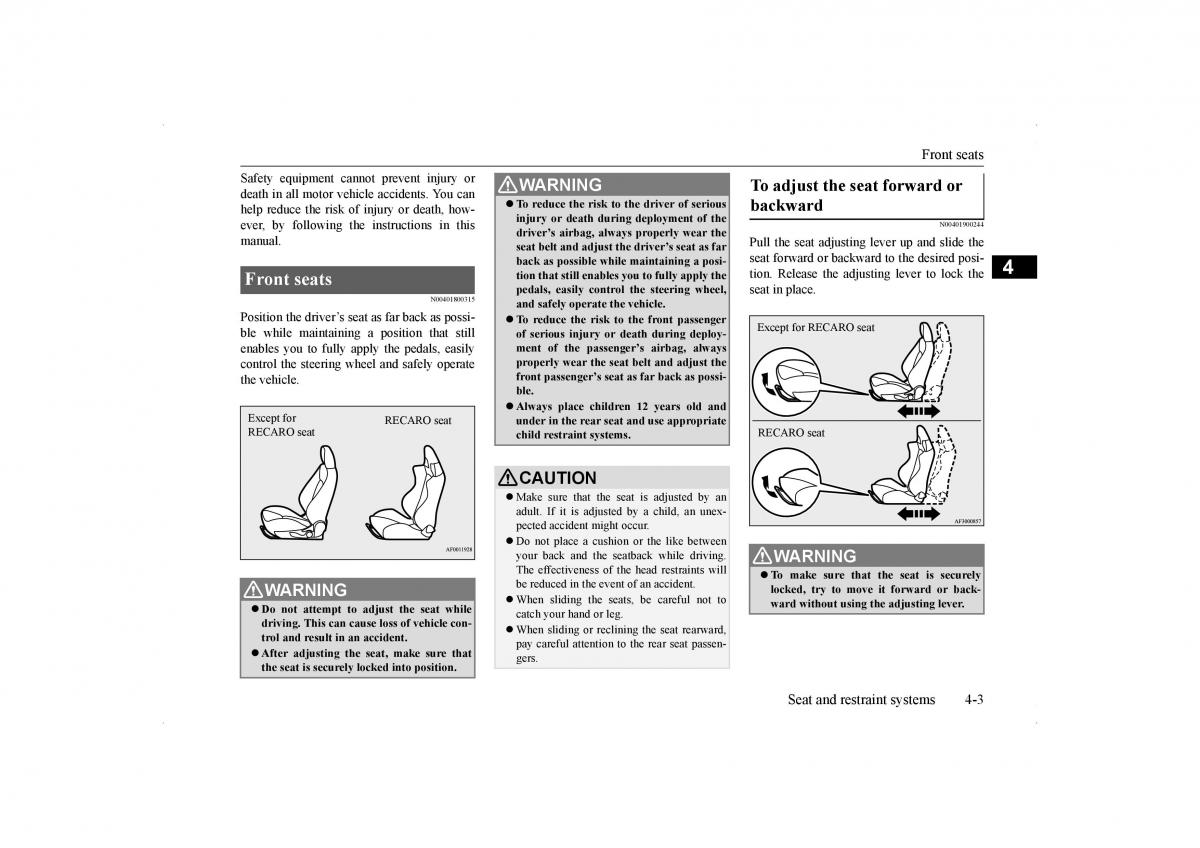 Mitsubishi Lancer VIII 8 owners manual / page 32