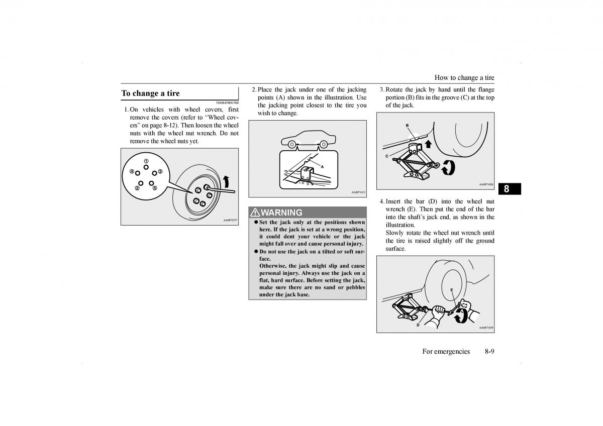 Mitsubishi Lancer VIII 8 owners manual / page 350