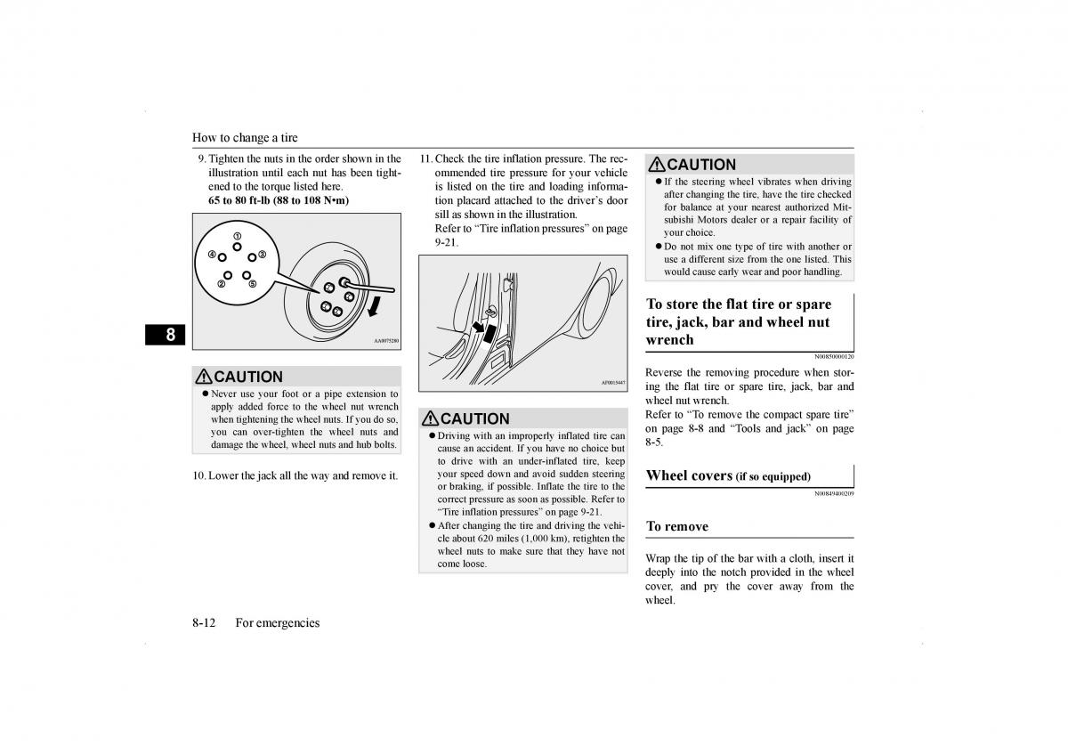 Mitsubishi Lancer VIII 8 owners manual / page 353