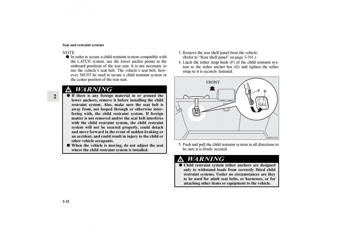 Mitsubishi Lancer Sportback VIII 8 owners manual / page 61