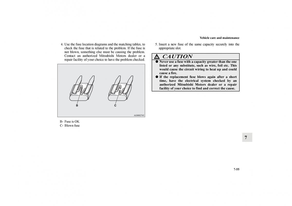 Mitsubishi Lancer Sportback VIII 8 owners manual / page 636