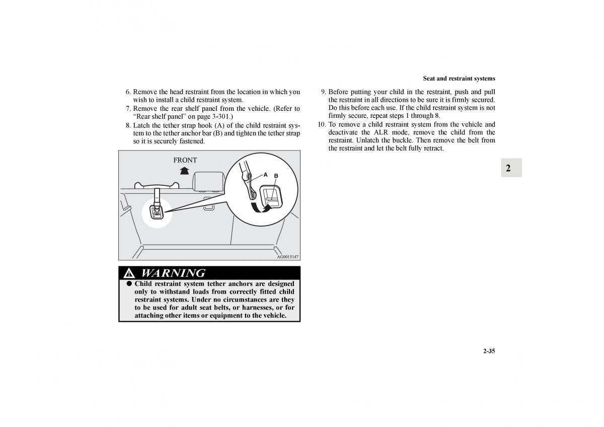 Mitsubishi Lancer Sportback VIII 8 owners manual / page 64