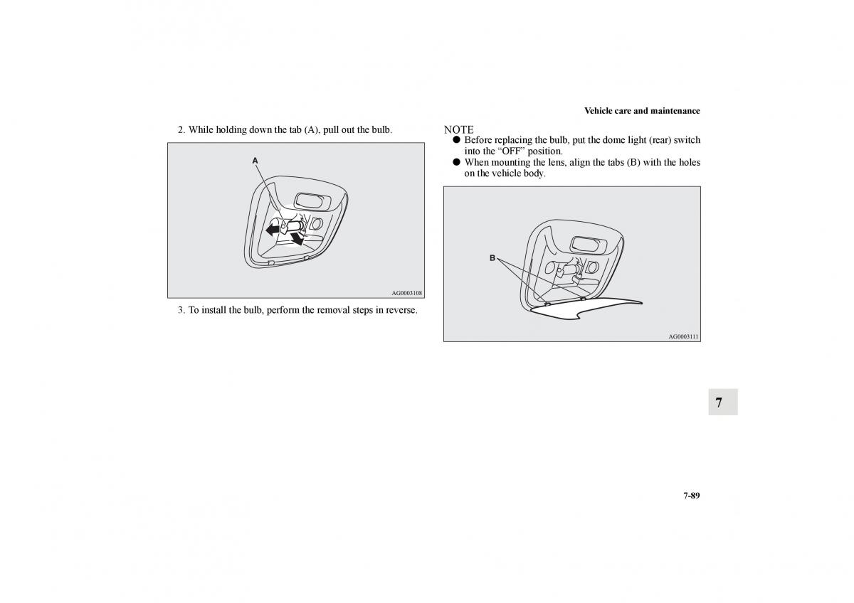 Mitsubishi Lancer Sportback VIII 8 owners manual / page 670