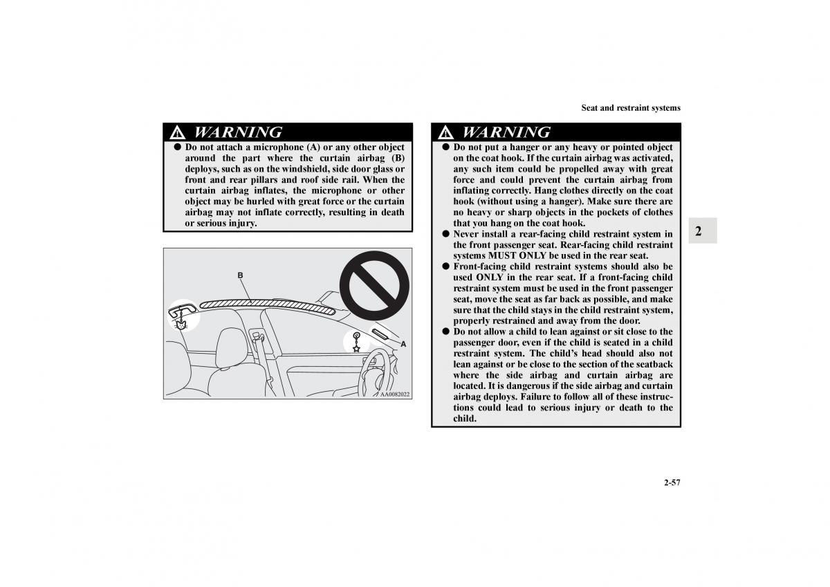 Mitsubishi Lancer Sportback VIII 8 owners manual / page 86