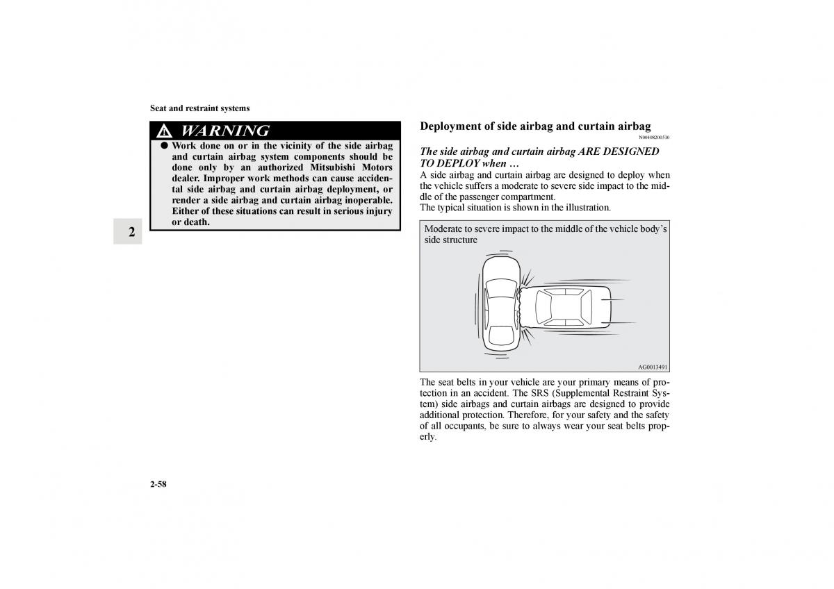 Mitsubishi Lancer Sportback VIII 8 owners manual / page 87